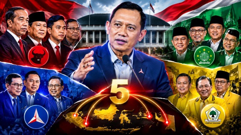 Peta Politik 2029 Berubah Total! ‘5 Poros’ Terbentuk Usai Pidato Politik AHY