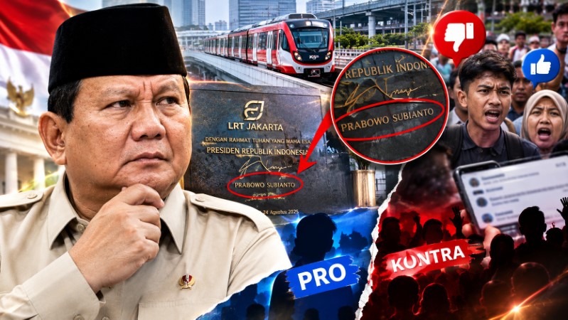 Prabowo Antikritik? HEBOH Kesalahan Penulisan di Prasasti LRT Picu Pro-Kontra!