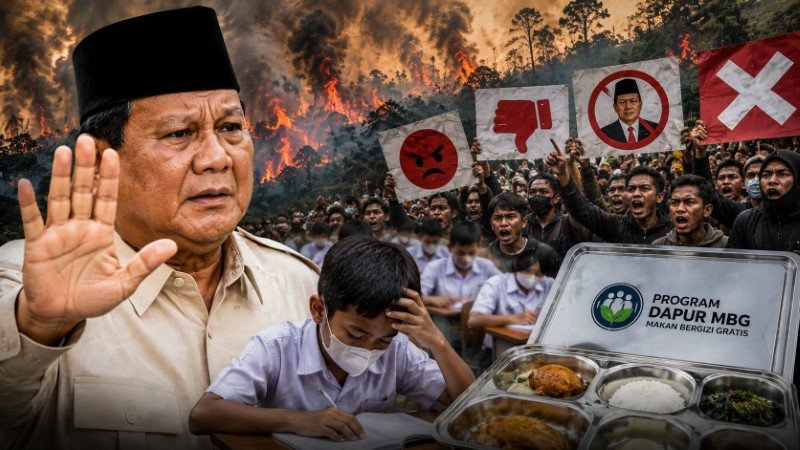 Prabowo Dirujak Habis-Habisan Usai Tolak Liburkan Sekolah Saat Karhutla Demi Kelancaran Program Dapur MBG!