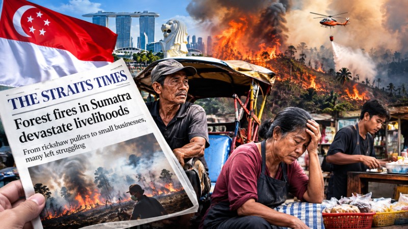 Sorotan Tajam Media Singapura Tragedi Kebakaran Hutan Sumatra Bikin Tukang Becak Sampai Pelaku UMKM Sengsara!