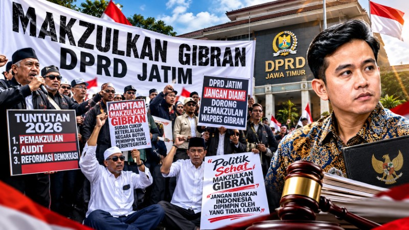 Aliansi Ulama Gelar Demo di DPRD Jatim Dorong Wacana 'Pemakzulan Wapres Gibran'!