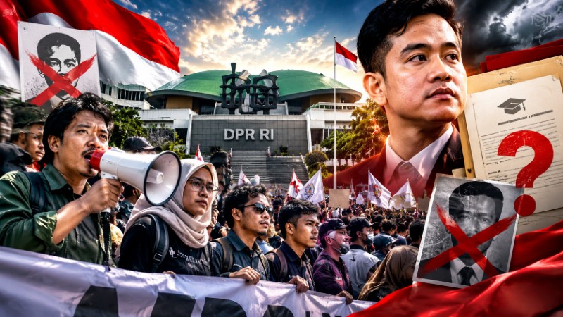 Koalisi Masyarakat Sipil Kepung DPR Minta Gibran Dimakzulkan Terbukti Wapres Tak Punya Ijazah!