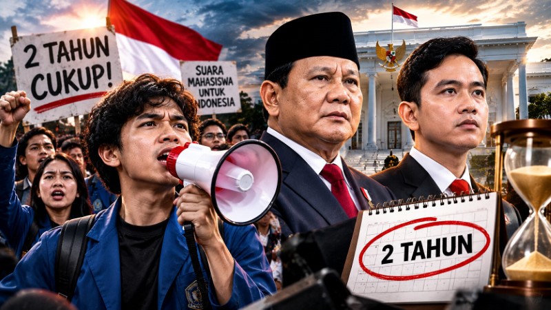 Layangkan Suara Keras, Mahasiswa Tegaskan Masa Jabatan Rezim Prabowo-Gibran Cukup 2 Tahun Saja!