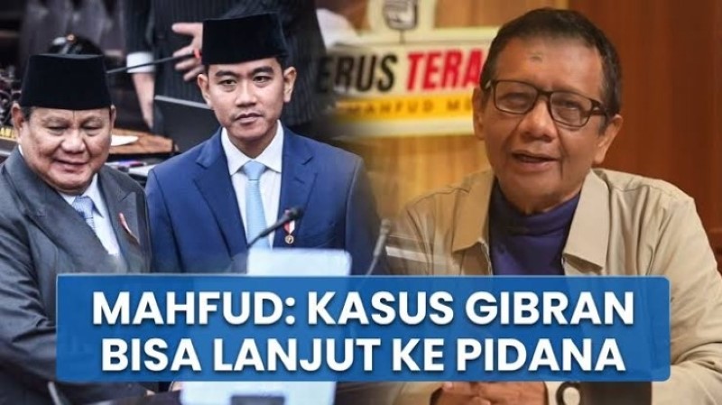 Mahfud MD Soal Suket Pendikan Gibran Berarti Memang Tidak Ada Ijazahnya, Cuma MK Tak Berani Memakzulkan