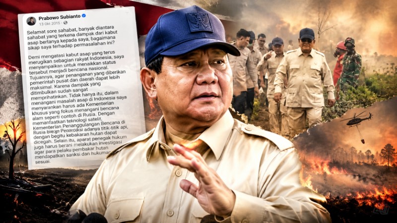 Mengenang Omongan Pedas Prabowo Tahun 2015 Terkait Lambannya Penetapan Status Bencana Nasional Karhutla