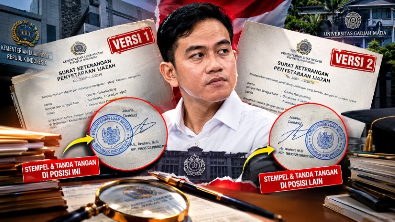Muncul Dua Versi Surat Penyetaraan Ijazah Gibran Posisi Stempel dan Tanda Tangan Berbeda!
