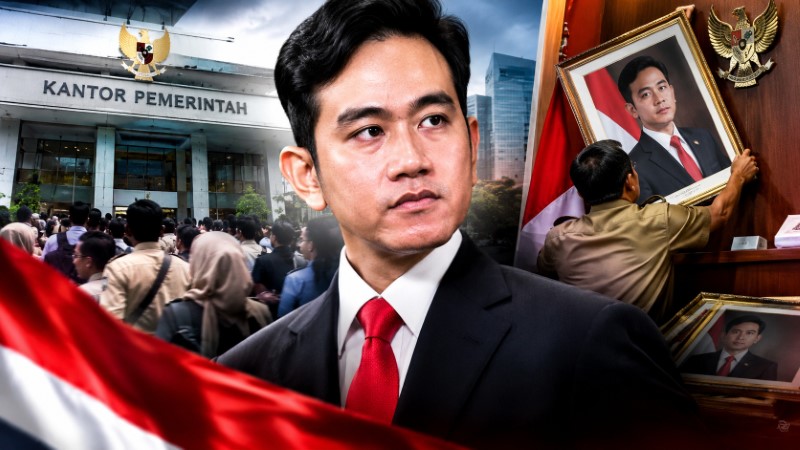 Sinyal Penolakan Makin Masif Muncul Gerakan Turunkan Foto Wapres Gibran di Semua Instansi!