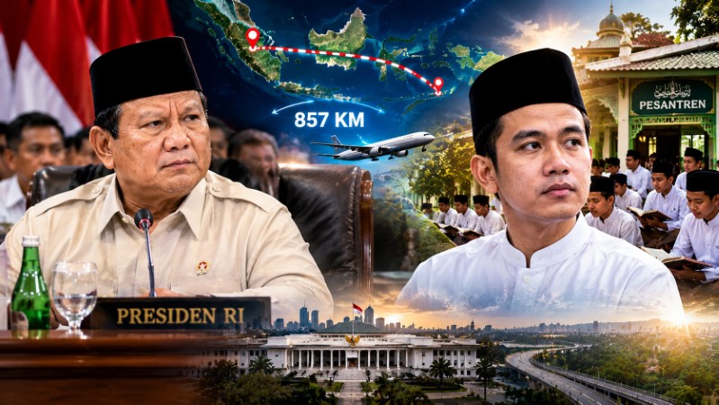 Terpisah Jarak 857 KM Prabowo Pimpin Rapat Kabinet di Jakarta, Gibran Malah Pilih Sibuk Sendiri di Pesantren!